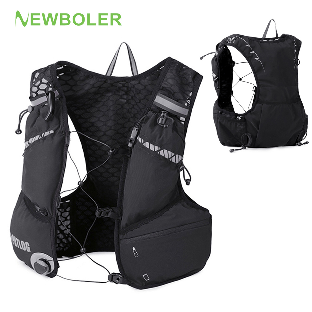 Hydration Pack Backpack - NEWBOLER กระเป๋าเป้สะพายหลังสำหรับวิ่งเทรลกลางแจ้ง 8L น้ำหนักเบาเป็นพิเศษ สำหรับผู้หญิง ผู้ชาย