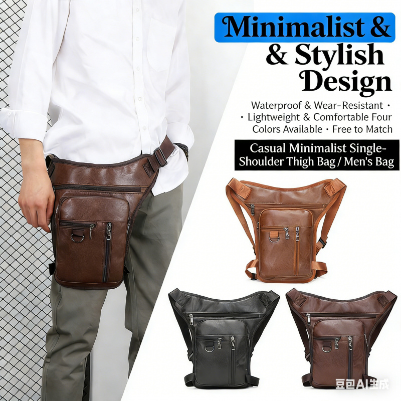 Travel Accessories Hip Belt - กระเป๋าคาดขาหนัง PU แบบสะพายข้าง คาดเอว คาดต้นขา สำหรับเดินทาง