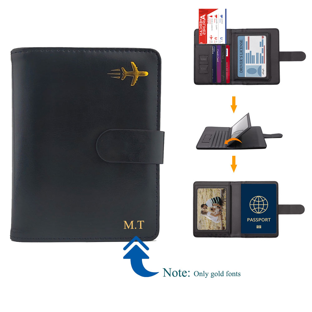 Travel Accessories Rfid - เคสหนังป้องกันซองใส่หนังสือเดินทางสำหรับผู้หญิงและผู้ชายแบบพรีเมี่ยมที่กำหนดเองกันน้ำได้เคส dompet Travel กัน RFID พร้อมปากกา