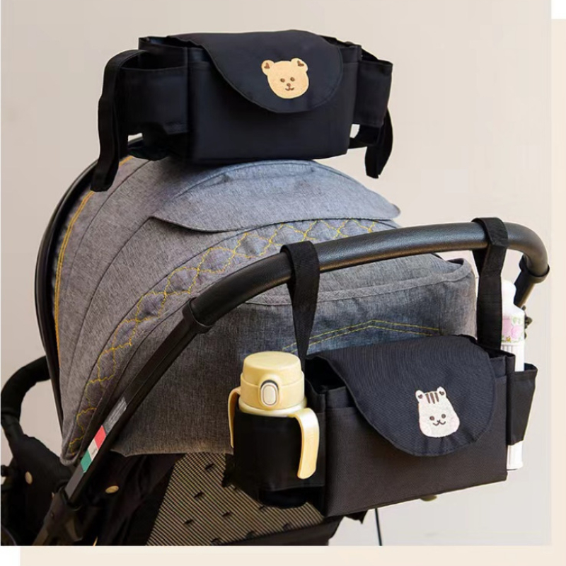 Travel Accessories For 1 Year Old - กระเป๋ารถเข็นเด็ก Pram Organizer เด็กอุปกรณ์เสริมถ้วยผู้ถือทารกแรกเกิดรถเข็นแบบพกพากระเป๋าเดินทางสําหรับรถ Universal