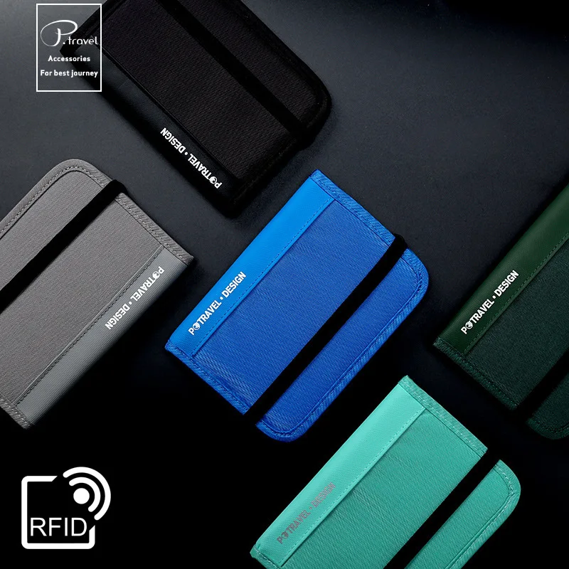 Travel Accessories Rfid - กระเป๋าใส่พาสปอร์ต RFID พร้อมช่องใส่บัตรเครดิต ซิปปิด ป้องกันการโจรกรรม อุปกรณ์เสริมสำหรับการเดินทาง