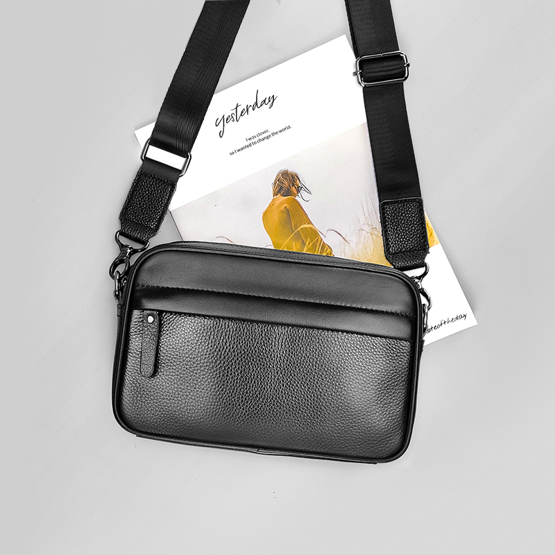 Travel Accessories Tech - กระเป๋าสะพายข้างหนังแท้สำหรับผู้ชาย ทำจากหนังวัวชั้นบนสุด เหมาะสำหรับทำงาน ธุรกิจ กระเป๋าสะพายไปโรงเรียน ท่องเที่ยว