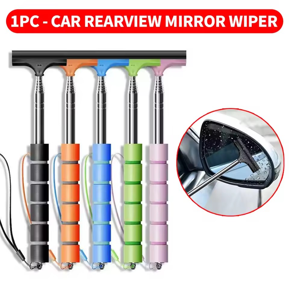 Travel Accessories In Car - ที่ปัดน้ำฝนกระจกมองหลังแบบพับเก็บได้ พกพาสะดวก ทำจากยาง สำหรับทำความสะอาด ขจัดน้ำฝน สำหรับอุปกรณ์ตกแต่งรถยนต์