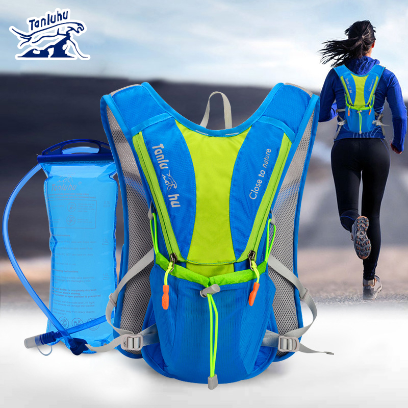 Hydration Pack Backpack - TANLUHU 675 Ultralightกลางแจ้งวิ่งมาราธอนขี่จักรยานเดินป่ากระเป๋าเป้สะพายหลังPack Vestสำหรับ 2Lน้ำกระเป๋ากระเพาะปัสสาวะขวด