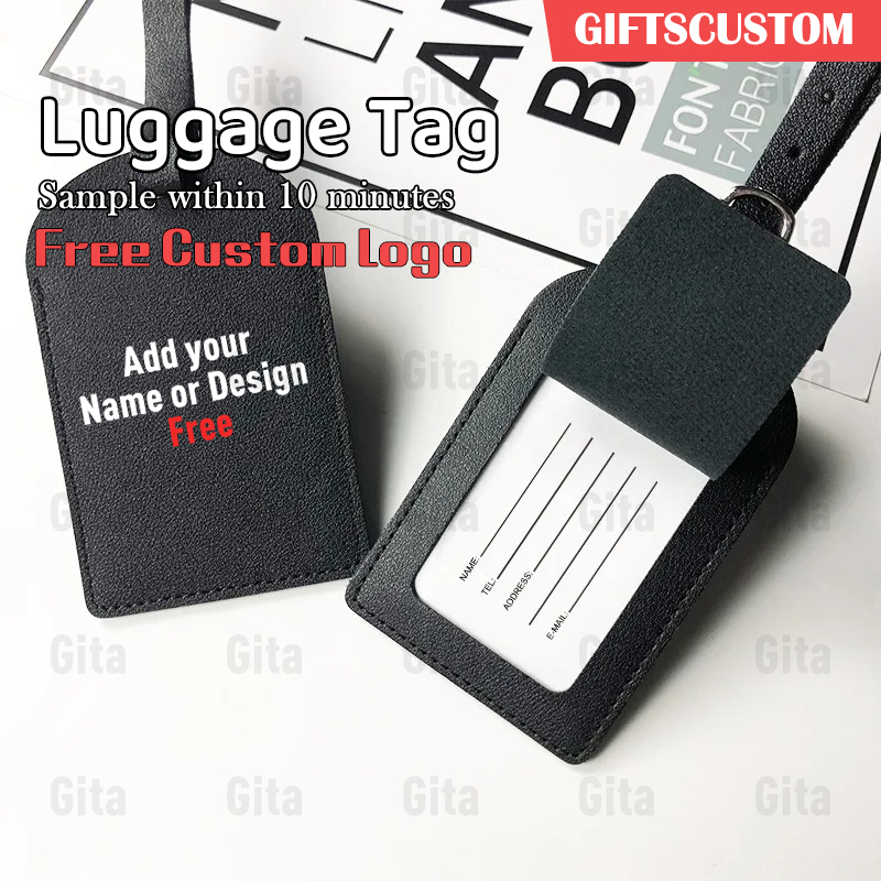 Travel Accessories Company - ป้ายติดกระเป๋า/ป้ายติดกระเป๋าเดินทางหนัง PU แบบกำหนดเองได้ฟรี พร้อมโลโก้/ชื่อ รูปทรงเครื่องบิน เหมาะสำหรับเป็นของขวัญวันหยุด