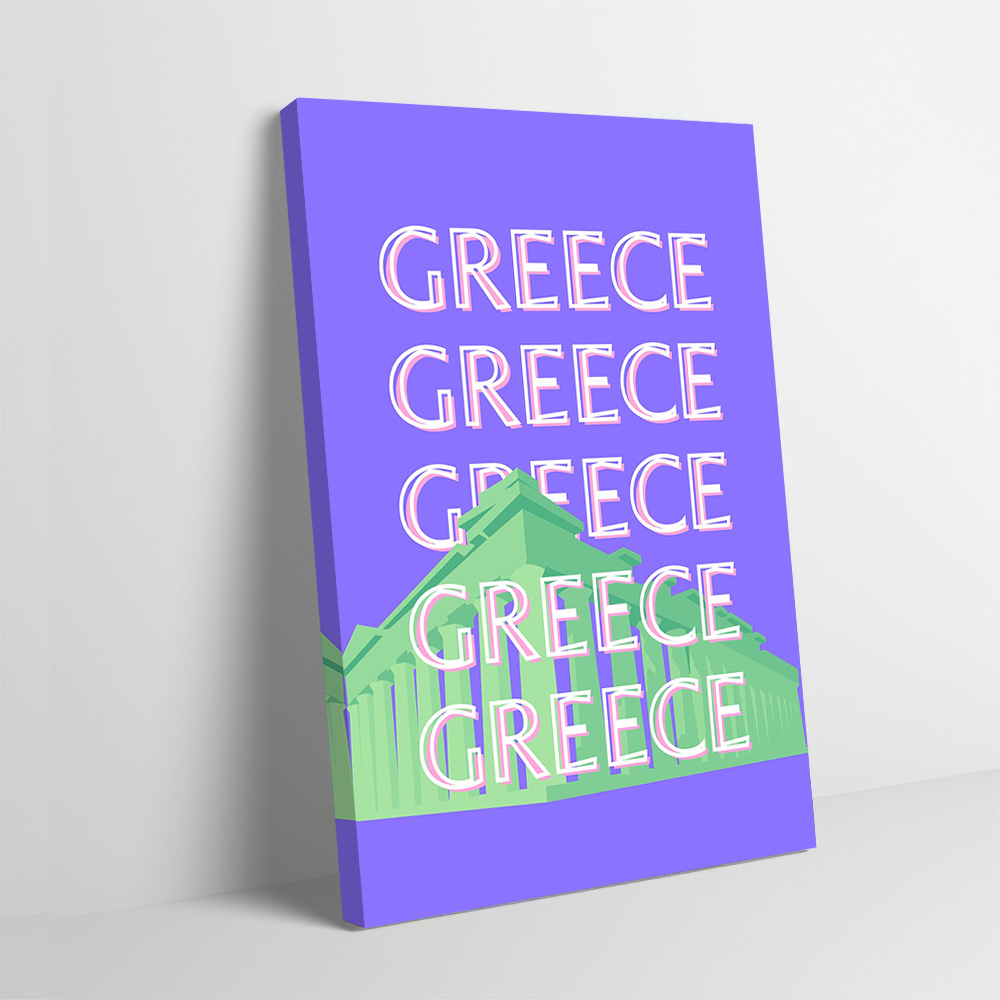 Travel Accessories Greece - โปสเตอร์ท่องเที่ยวกรีซ ภาพพิมพ์บนผ้าใบแบบกำหนดเองได้ ของตกแต่งผนัง ของขวัญสำหรับตกแต่งภายในห้อง สไตล์สวยงาม