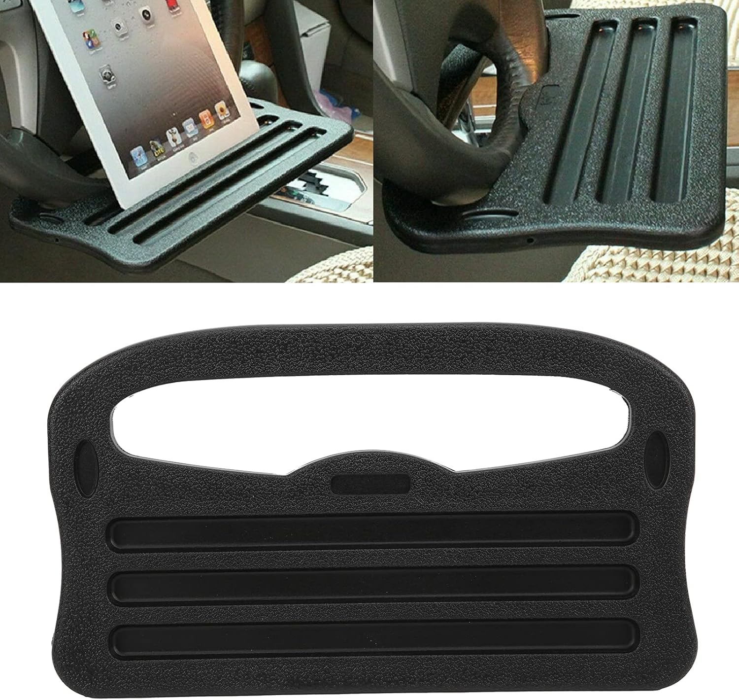 Travel Accessories In Car - ถาดวางพวงมาลัยรถยนต์ 2in1 อุปกรณ์จัดเก็บภายในรถยนต์ สำหรับแล็ปท็อป แท็บเล็ต iPad