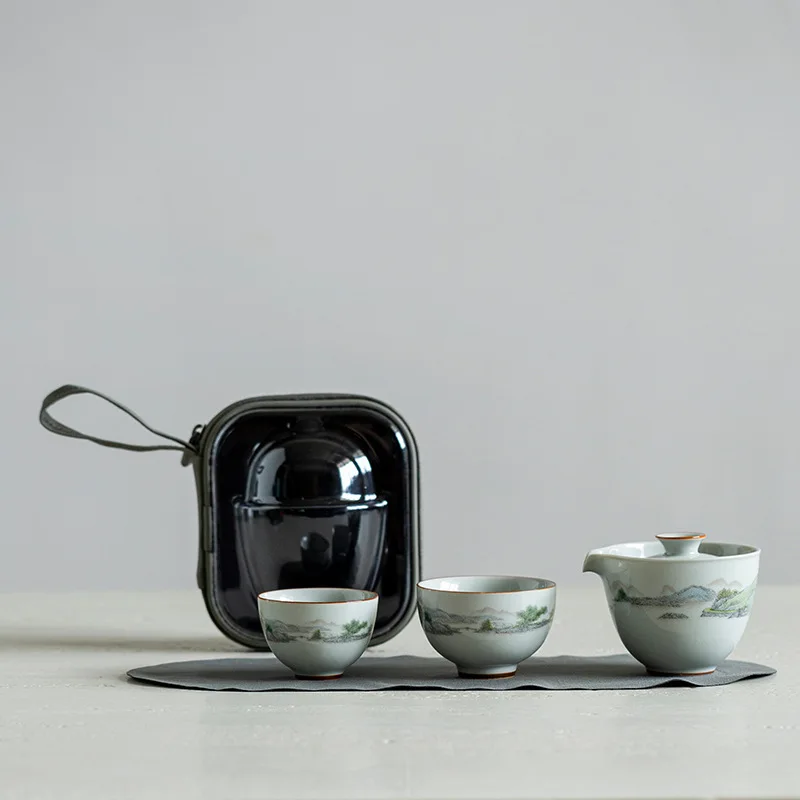 Travel Accessories Company - ชุดชงชาแบบพกพา Shanshui One Pot Two Cups