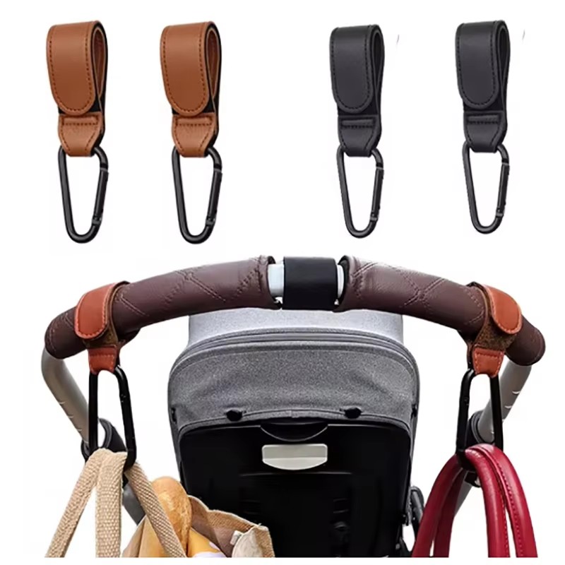 Travel Accessories For 1 Year Old - ตะขอเกี่ยวรถเข็นเด็ก แฟชั่นหนัง PU ปรับได้ ตะขอเกี่ยวรถเข็นเด็ก อุปกรณ์จัดระเบียบ