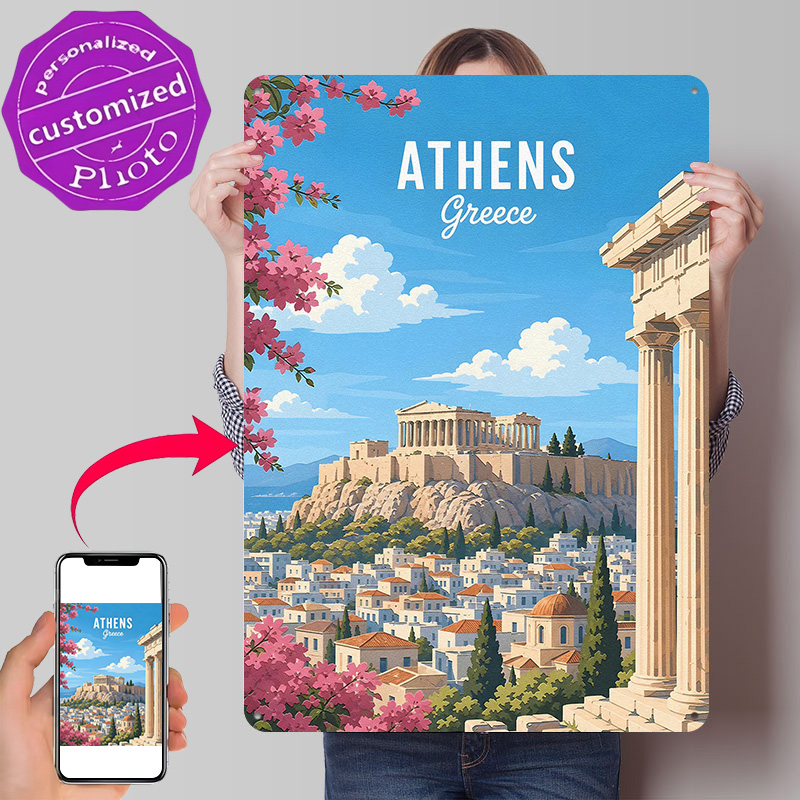 โปสเตอร์โลหะลายกรีซ ของตกแต่งโ - Travel Accessories Greece บทวิจารณ์และราคา