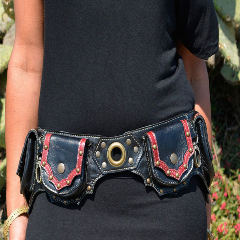 Steampunk ทำด้วยมือหนังยูทิลิต - Travel Accessories Hip Belt บทวิจารณ์และราคา