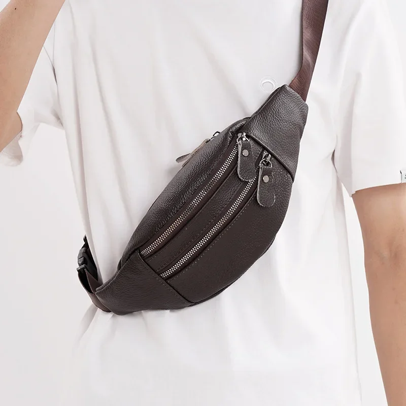 กระเป๋าคาดเอวหนังแท้สำหรับผู้ช - Travel Accessories Tech บทวิจารณ์และราคา