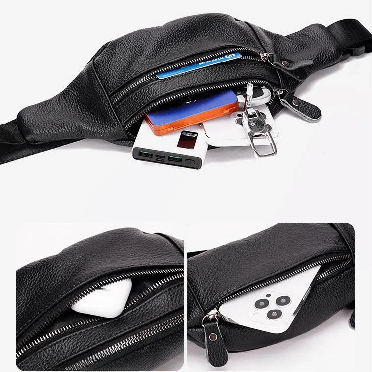 กระเป๋าคาดเอวหนังแท้สำหรับผู้ช - Travel Accessories Tech บทวิจารณ์และราคา
