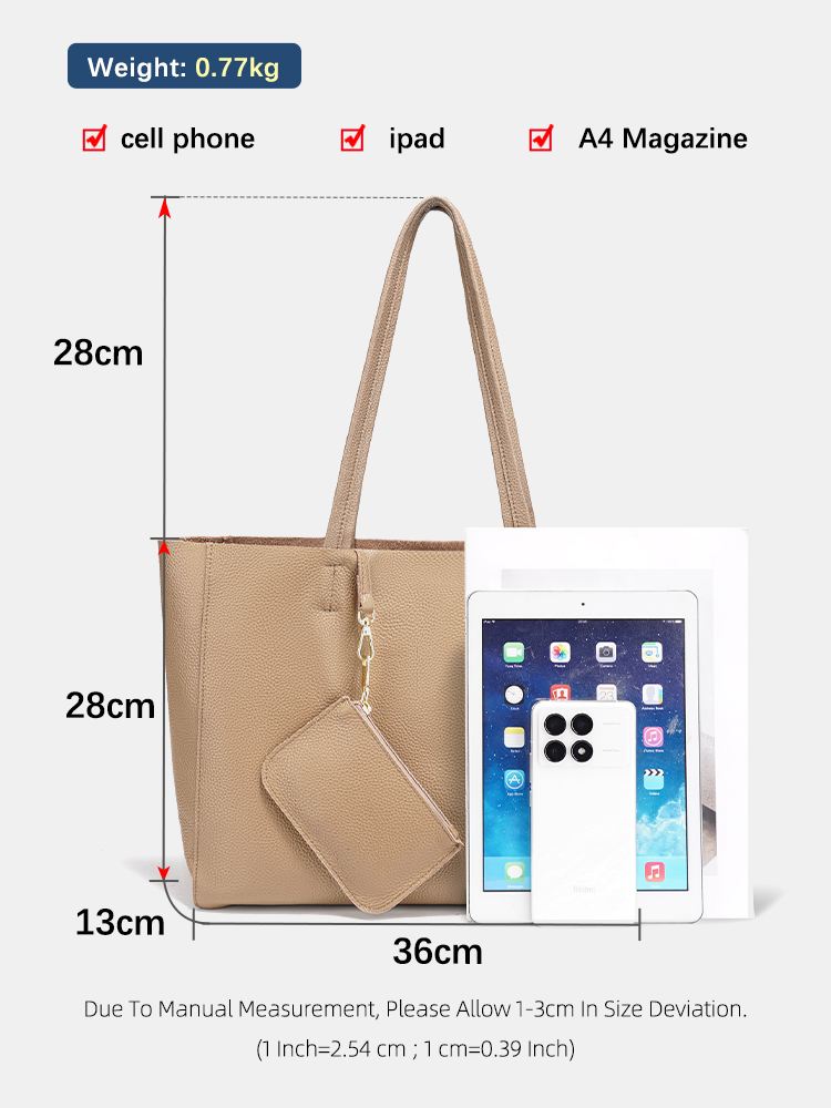 กระเป๋าถือขนาดใหญ่หนังแท้ Zenc - Travel Accessories Tech บทวิจารณ์และราคา
