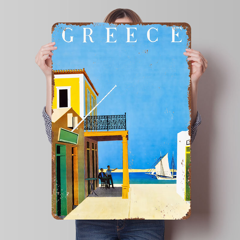 โปสเตอร์โลหะลายกรีซสำหรับตกแต่ - Travel Accessories Greece บทวิจารณ์และราคา