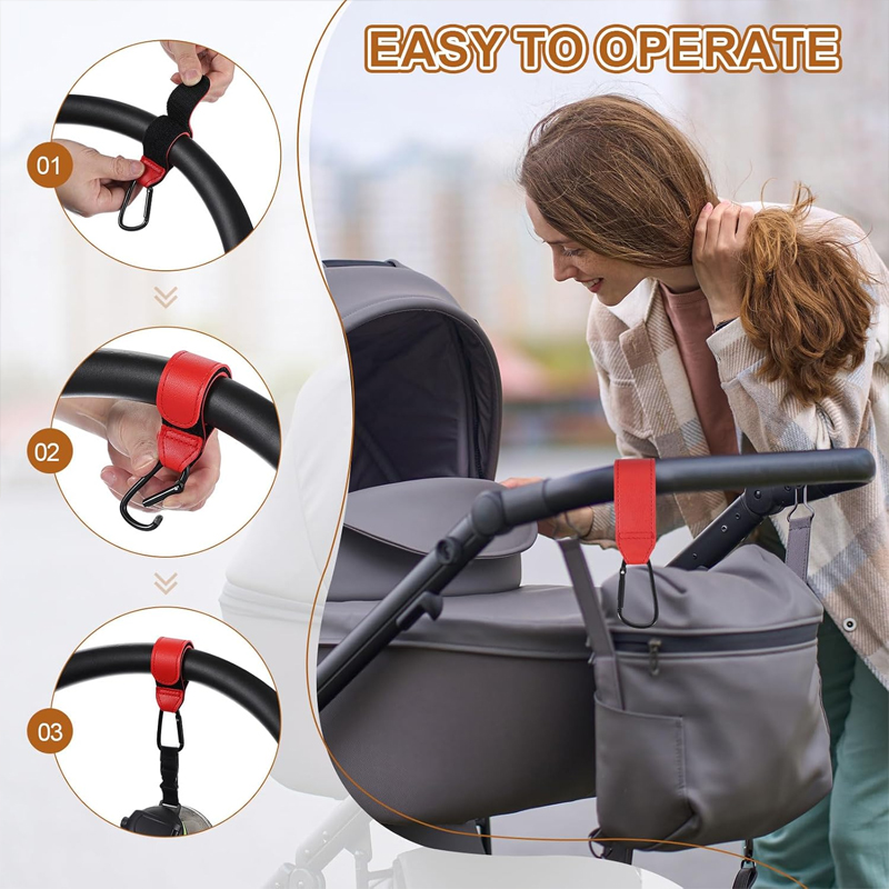 ตะขอเกี่ยวรถเข็นเด็กแบบหนัง 2  - Travel Accessories For 1 Year Old บทวิจารณ์และราคา