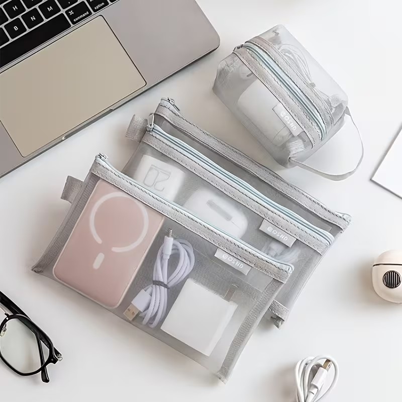 กระเป๋าตาข่ายสีเทาสำหรับจัดระเ - Travel Accessories Tech บทวิจารณ์และราคา